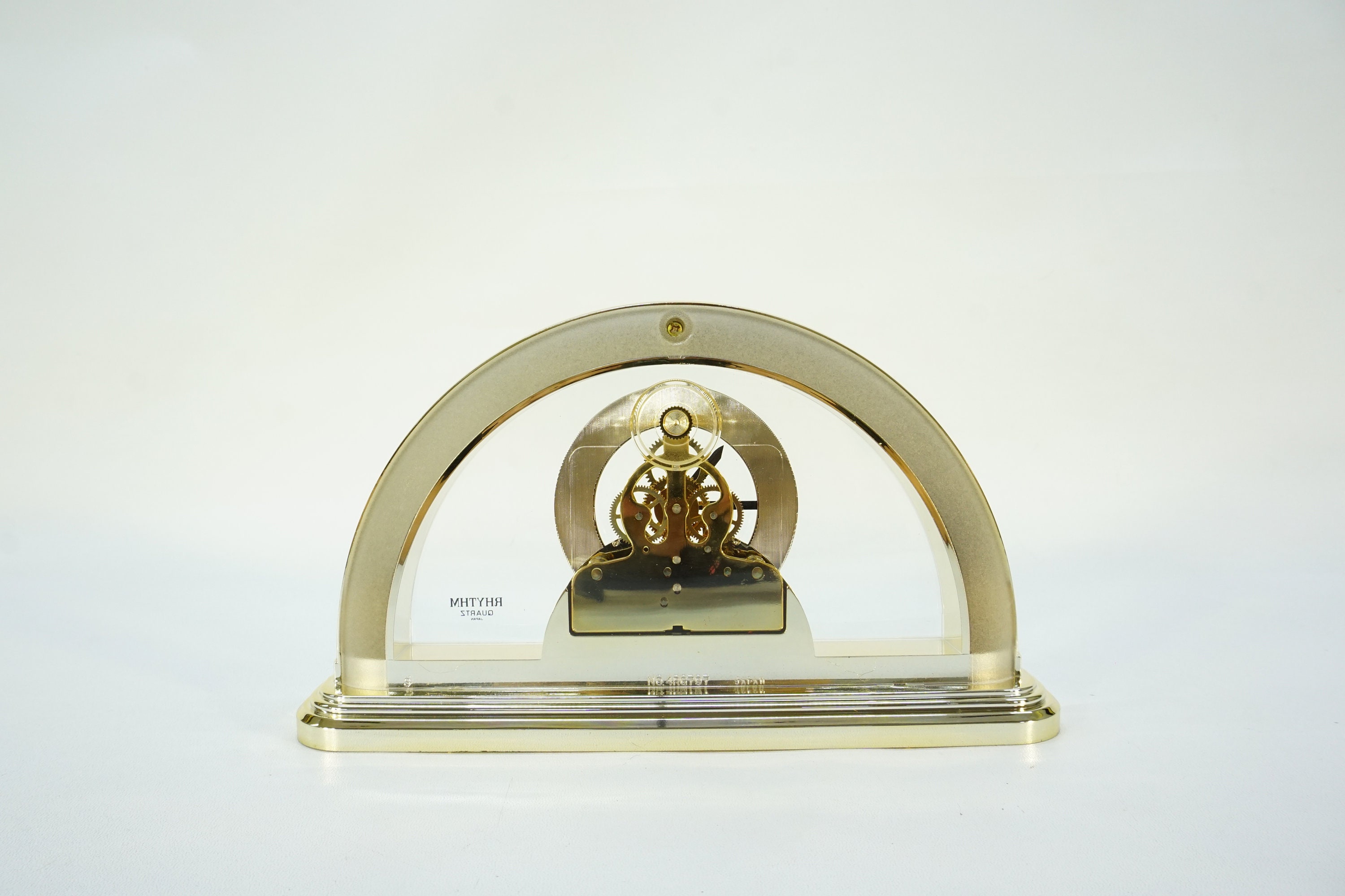 ヴィンテージリズムクロック：80年代ポストモダンゴールドデスク