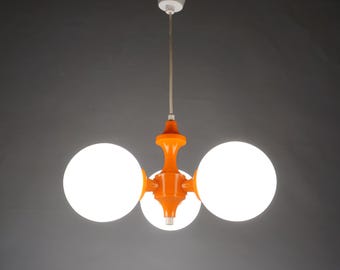 Vintage Sputnik Kronleuchter / Space Age Hängelampe / 70s Deckenlampe / Retro Hängelampe