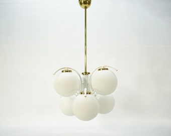 Vintage Ceiling Lamp / Atomic / White Bubble Pendant Lamp / Sputnik Style Chandelier / Molecule Light / Mid Century Modern / Space Age
