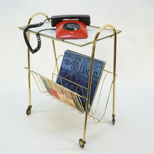 Vintage Magazine Stand / Mid Century Modern / Newspaper Stand / Vintage Storage Rack / 60s / Serving Trolley / Retro Magazine Holder