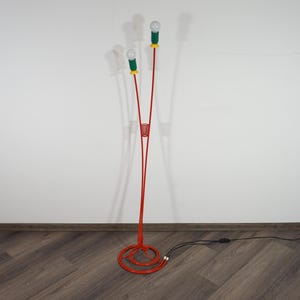 Vintage Memphis Style Floor Lamp: Colorful 80s Standing Light
