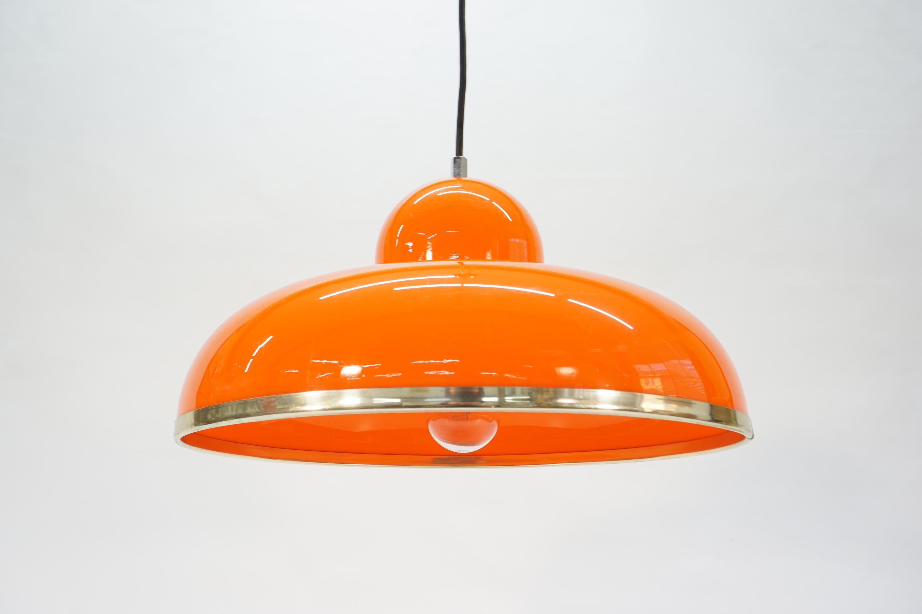 70s hanging lamp orange - Etsy 日本