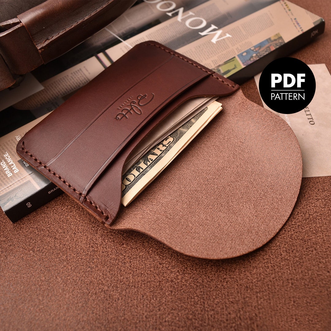 DIY PDF Natural Leather Card Wallet Handmade Leather Pouch Etsy