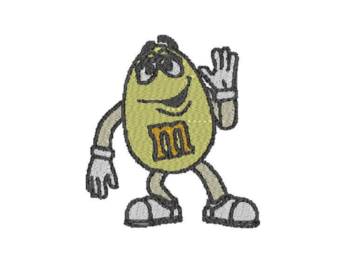 Cute YELLOW PEANUT M&M Embroidery Machine Design Pattern PES Etsy