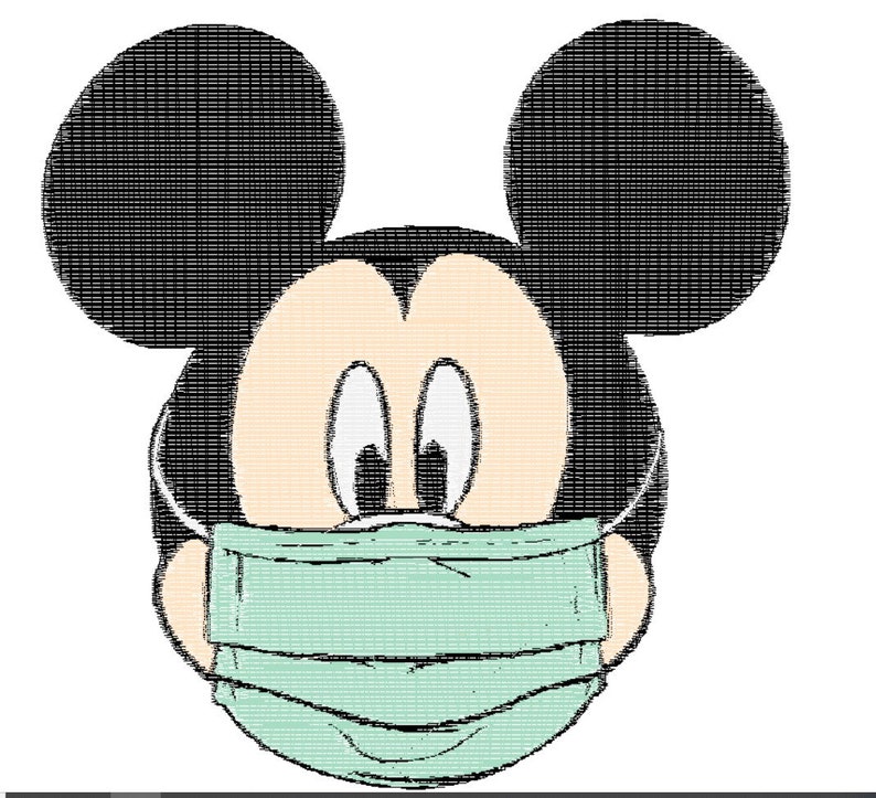 MICKEY MOUSE Wearing A Face Mask Embroidery Machine Design Etsy