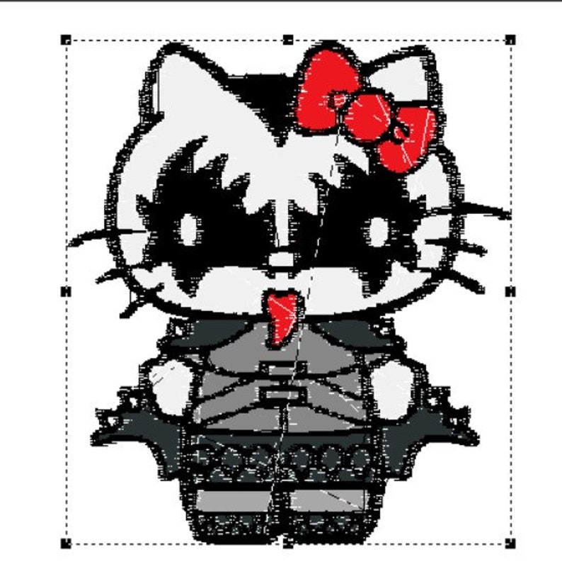 Punk Rock HELLO KITTY Embroidery Machine Design Pattern ...