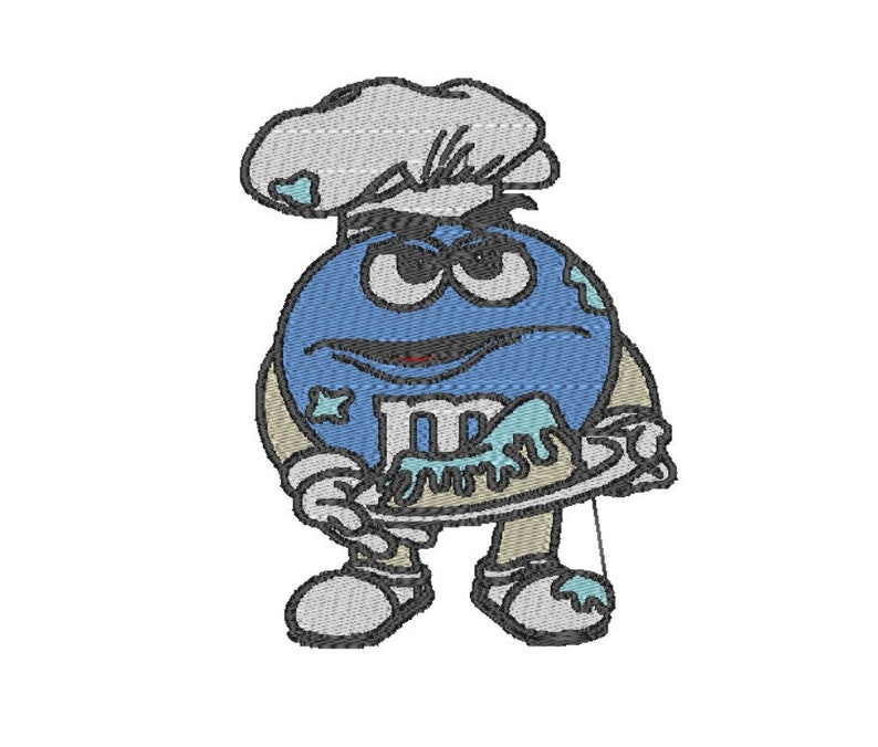 Cute BLUE M&M Embroidery Machine Design Pattern PES Etsy