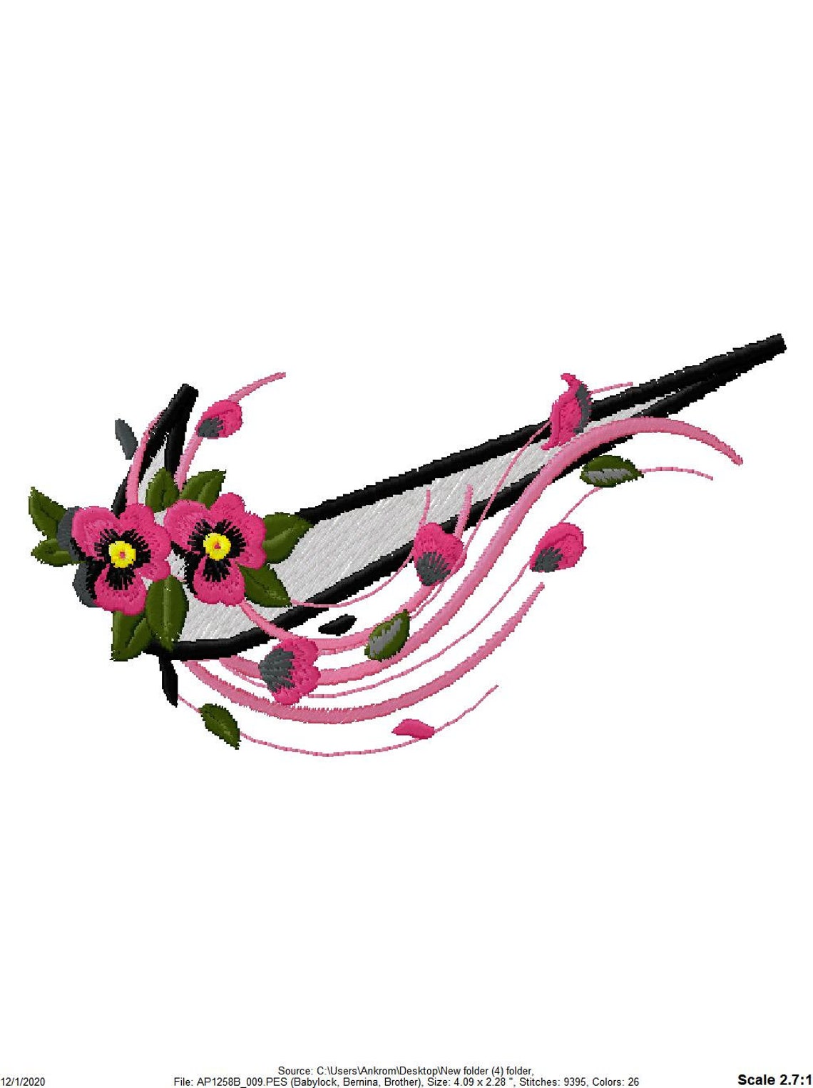 5 NIKE FLOWER Embroidery Logos Nike Embroidery Machine Etsy