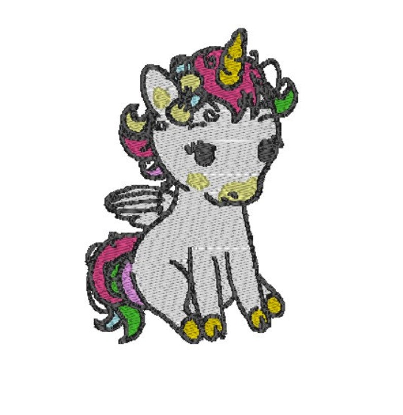 Baby unicorn embroidery machine sybju pes  etsy