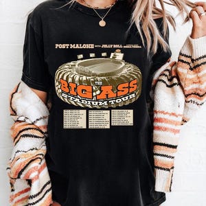 Post Malone With Jelly Roll The As Tour 2025 Shirt, Big Ass Stadium Tour, Posty 2025 Tour, Jelly Roll Tour, Posty Rapper Shirt