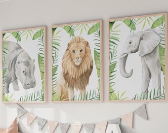 Boho Safari Animal Nursery Set, Set of 3 Set of 6, Mix and Match Safari Animal Wall Art, Nursery Décor, Nursery Wall Art, Nursery Animals