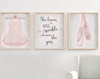 Ballet Printable Wall Art, Ballet Posters, Girls Room Decor, Printable Poster, Nursery Decor, Ballerina Art, Girls Decor, Girls Room, Ballet