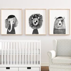 Pirate Nursery Décor, Wall Art, Nursery Wall Art Print, Nursery Décor, Bear Nursery Print, Pirate Nursery Print, Instant Download, Printable
