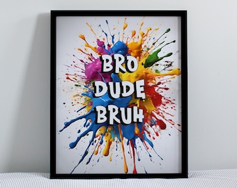 Tween Teen Boys Bedroom Décor Wall Art Print, Gaming Room Decor
