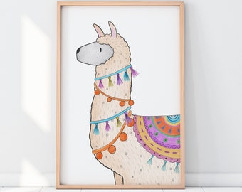 Llama Wall Art, Llama Wall Decor, Llama Nursery Print, Llama Wall Print, Llama Print, Llama Printable Llama Download, Llama Printable Art