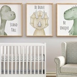 Inspirational Dinosaur Print Set Dinosaur Decor Dinosaur Etsy