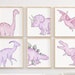 Pink Dinosaur Room Décor Pink Dinosaur Print Set Dinosaur - Etsy