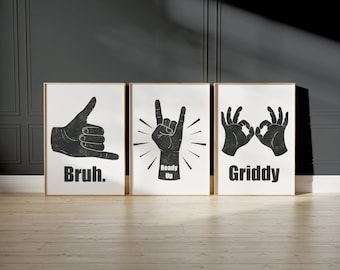Tween Teen Gamer Room Wall Art Prints, Boys Room Gaming Decor