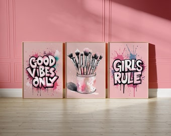 Tween/Teen Girls Bedroom Pink Wall Art Décor, Teenager Room decor