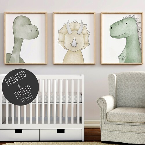 Dinosaur Decor Nursery Wall Art Nursery Prints Set of 3 - Etsy