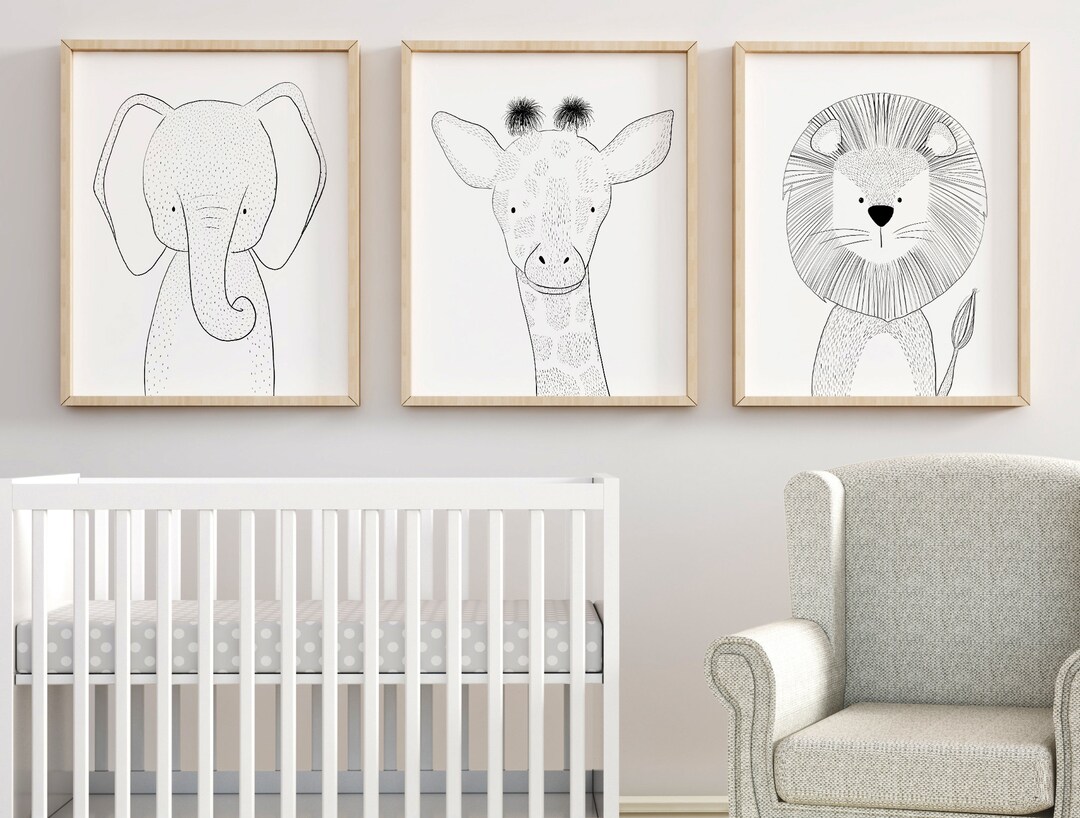 Printable Safari Nursery Posters Nursery Animal Prints Etsy