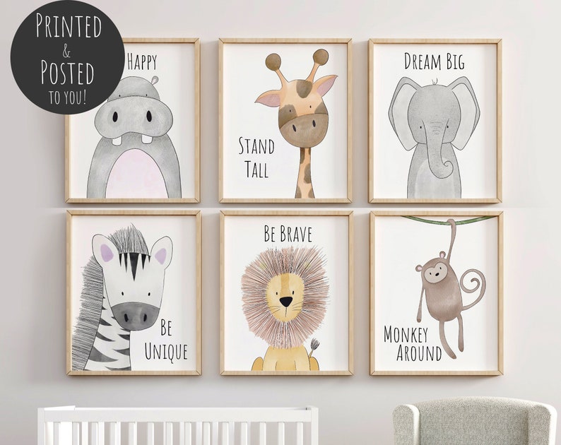 Jungle Nursery Wall Art Decor Animal Nursery Prints Quote Etsy