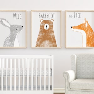 Printable Woodland Nursery Print Set of 3, Digital Instant Download ...