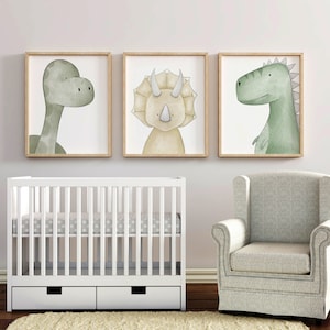 Nursery Dinosaur Nursery Print Set of 3, Dinosaur Wall Art Picture Posters, Dino Décor, Boys Room Art, Stand Tall, Be Brave, Be Unique, image 9