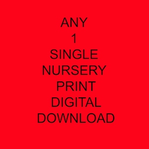 Digital Download For 1 x Nursery Print, Downloadable Nursery Art, Print At Home Nursery Wall Art Pictures, Digital Nursery Art Decor Prints
