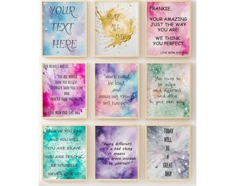 Personalized Quote Print, Custom Wall Art, Tween/Teen Girls Bedroom Decor
