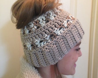 Crochet Pattern for Ponytail Hat
