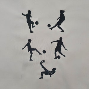 Machine Embroidery Design "Football Player with a Ball". 5 designs in 1 listing.
