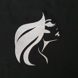 Machine Embroidery Design &quot;Woman&#39;s Profile&quot;.