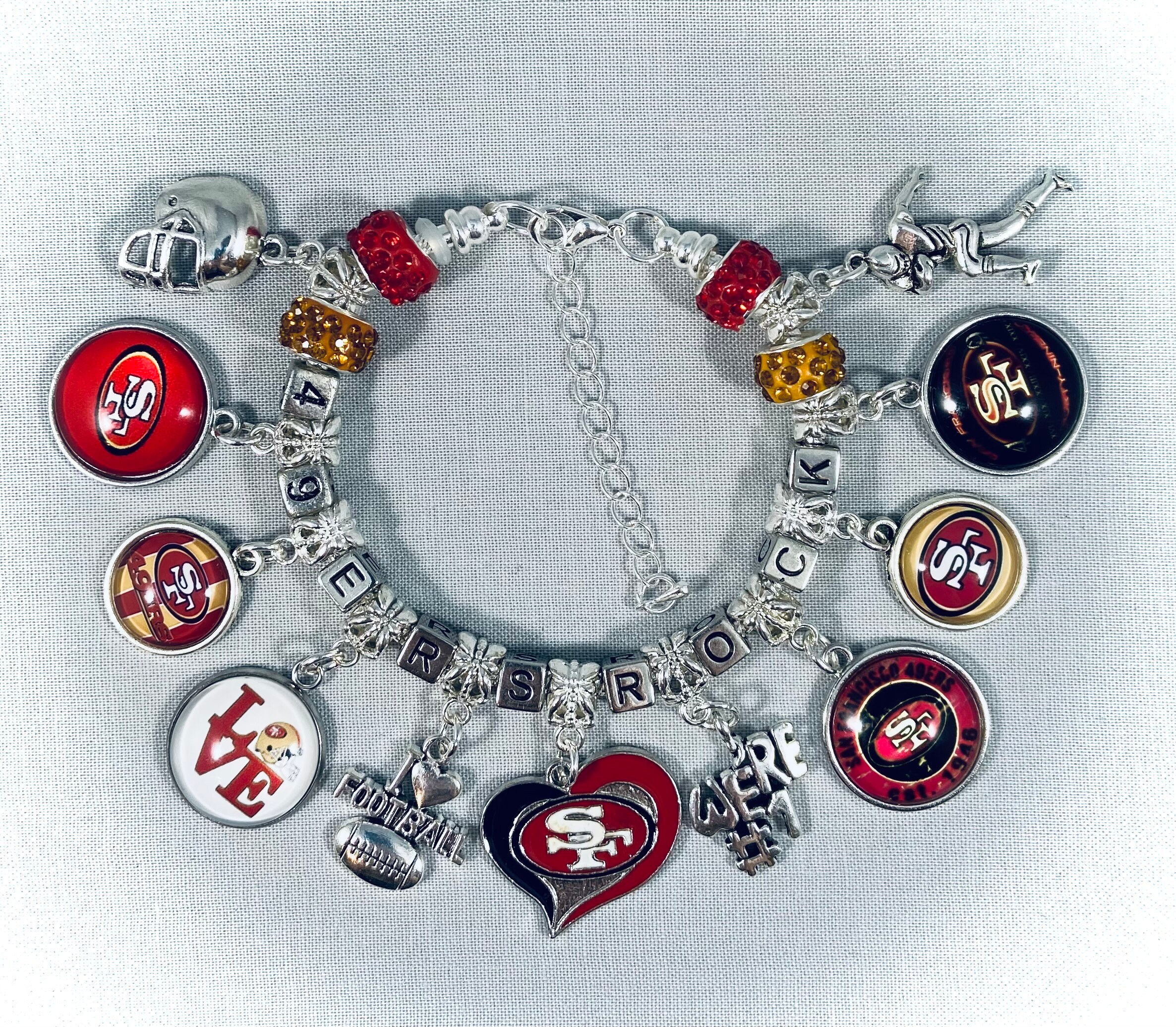 NFL San Francisco 49ers Pendant Charm Bracelet Etsy