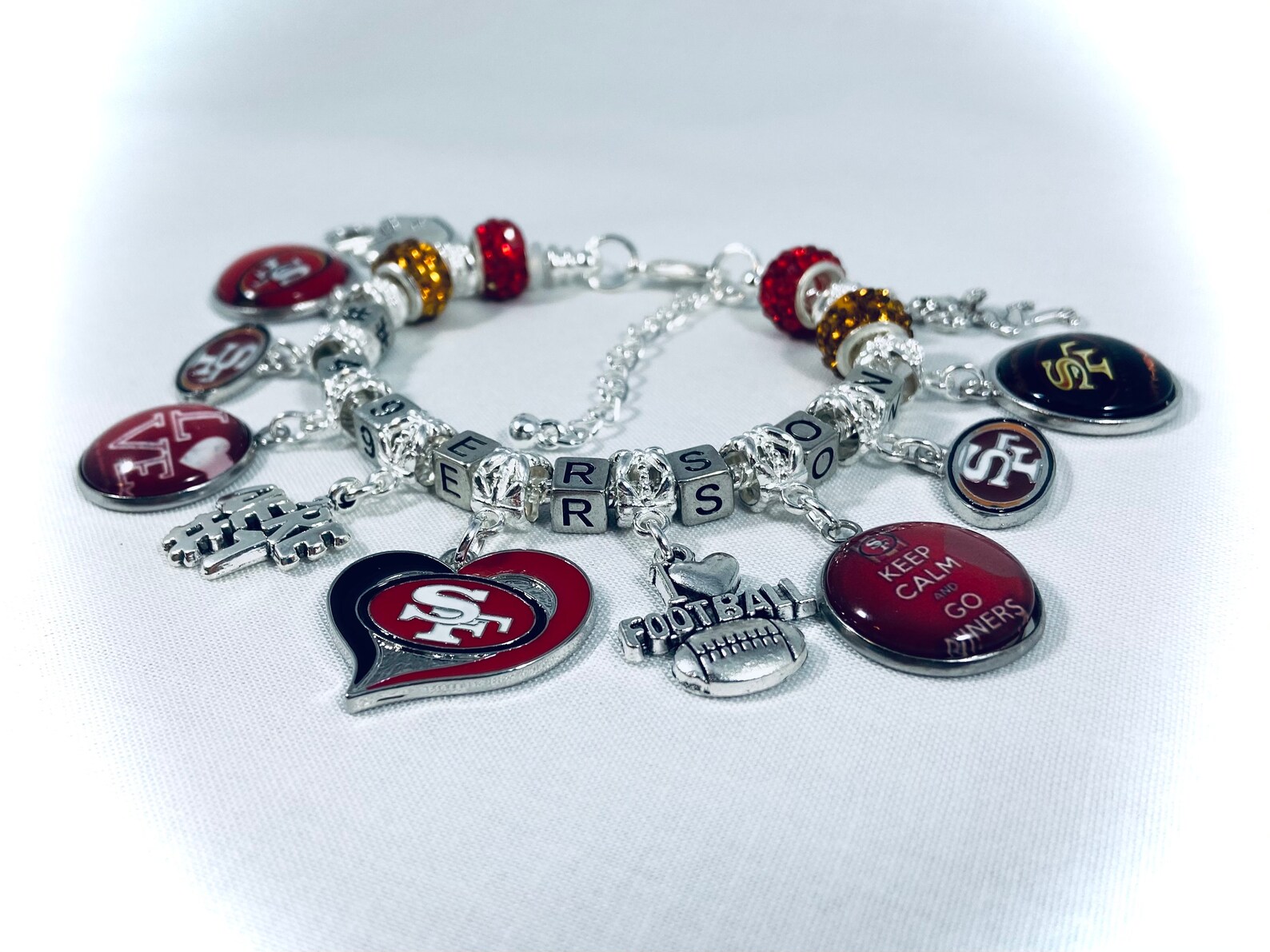 NFL San Francisco 49ERS Pendant Charm Bracelet Etsy