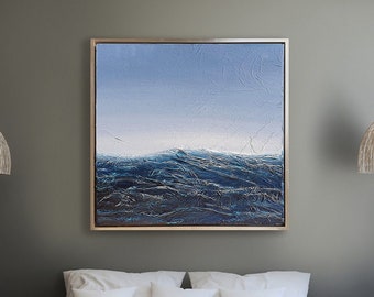 Abstract landscape painting on canvas, Textured painting, original landscape artwork, sea painting, wall art, Modern painting, blue art