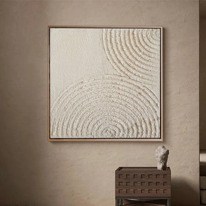 Beige wall art abstract wabi-sabi painting minimalist artwork Japandi beige wall decor for bedroom custom painting on canvas textured art