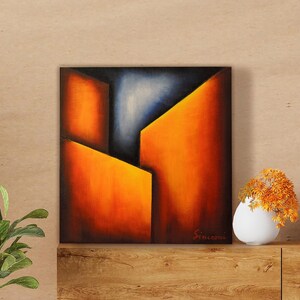 Abstract Oil Painting On Canvas: Modern Colorful Wall Art (8x8)