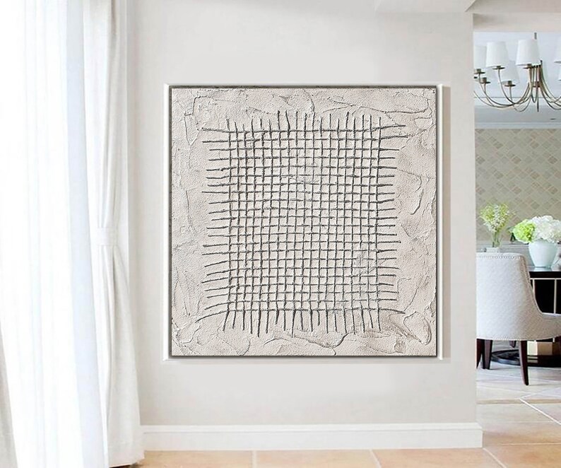 White Texture Abstract Painting White Painting on Canvas Etsy