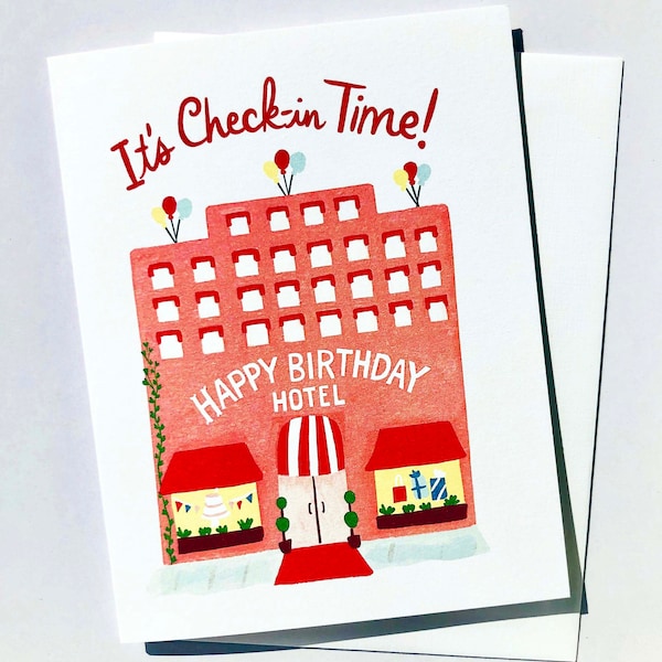 Hotel Birthday Card Etsy