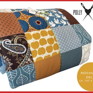 Knuffelige patchworkdeken RETRO fleecedeken ca. 145 x 190 cm