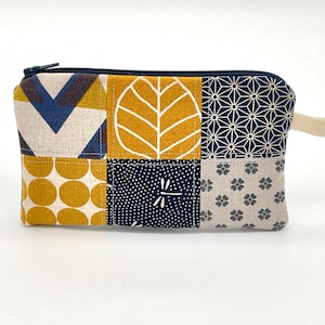 kleine Geldbörse Japan Mini Mäppchen Patchwork Geldbeutel aus Baumwolle Leinen Portemonnaie