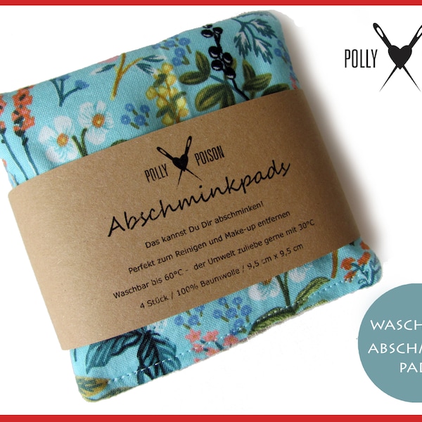 Abschmink-Pads 4er-Set zero waste wiederverwendbar waschbare Reinigungspads Kosmetikpads nachhaltiges Geschenk