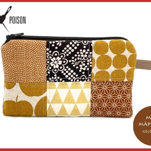 kleine Geldbörse Mini Mäppchen Patchwork Geldbeutel aus Baumwolle Leinen Portemonnaie