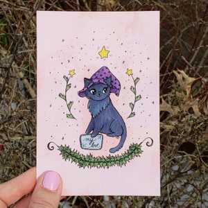 Cartolina di San Valentino strega gatto