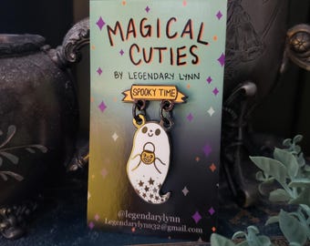 Spooky Time Ghost Enamel Pin