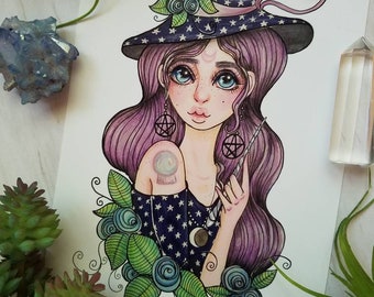 Fantasy Witch Portrait Print