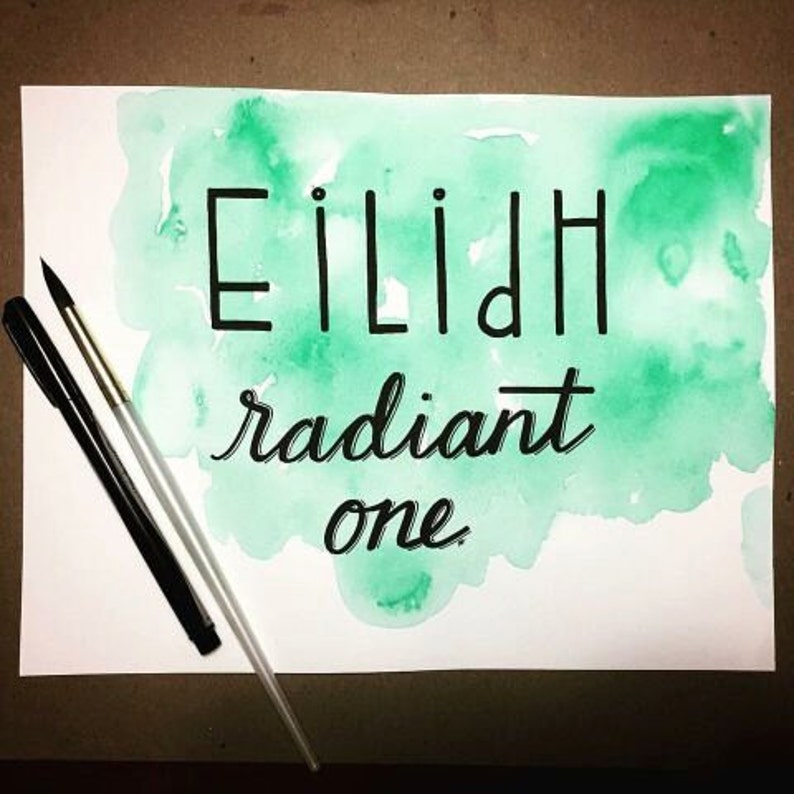 Custom Hand Lettering Watercolor Background Etsy
