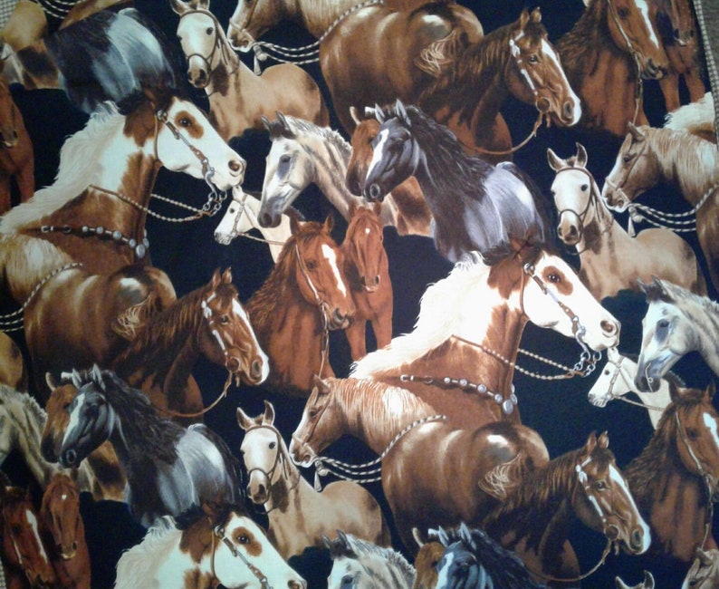 Fabric Robert Kaufman Horses Quilt Cotton Fabric Western Etsy