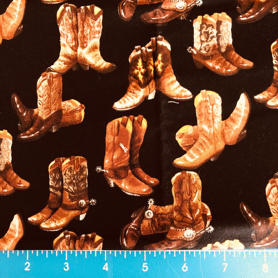 Fabric Cowboy Boots Cotton Fabric Stylish Boots Etsy
